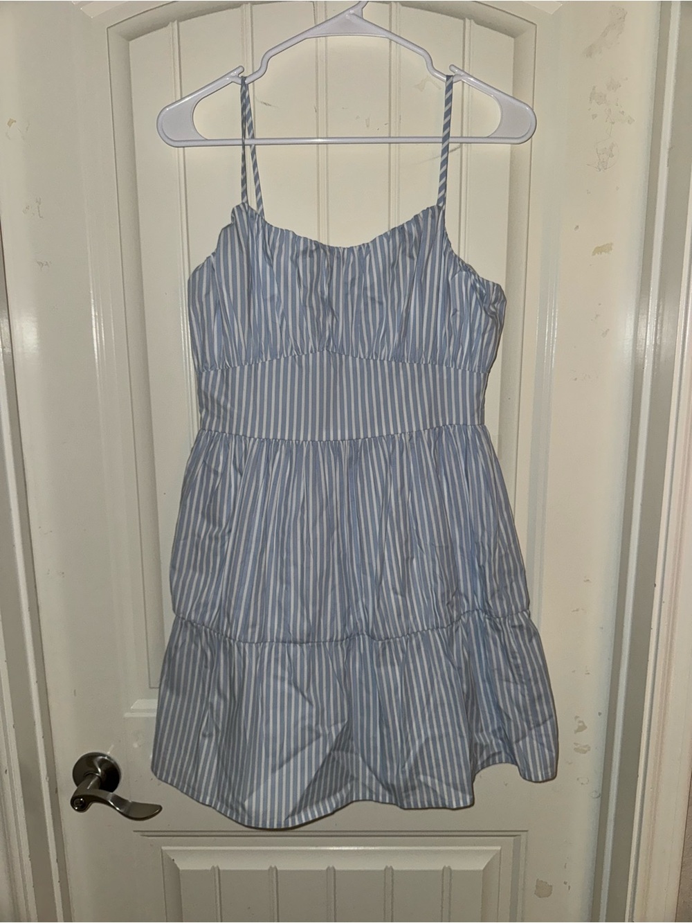 Express Blue and White Striped Womens Sundress - Lightweight Summer Dress